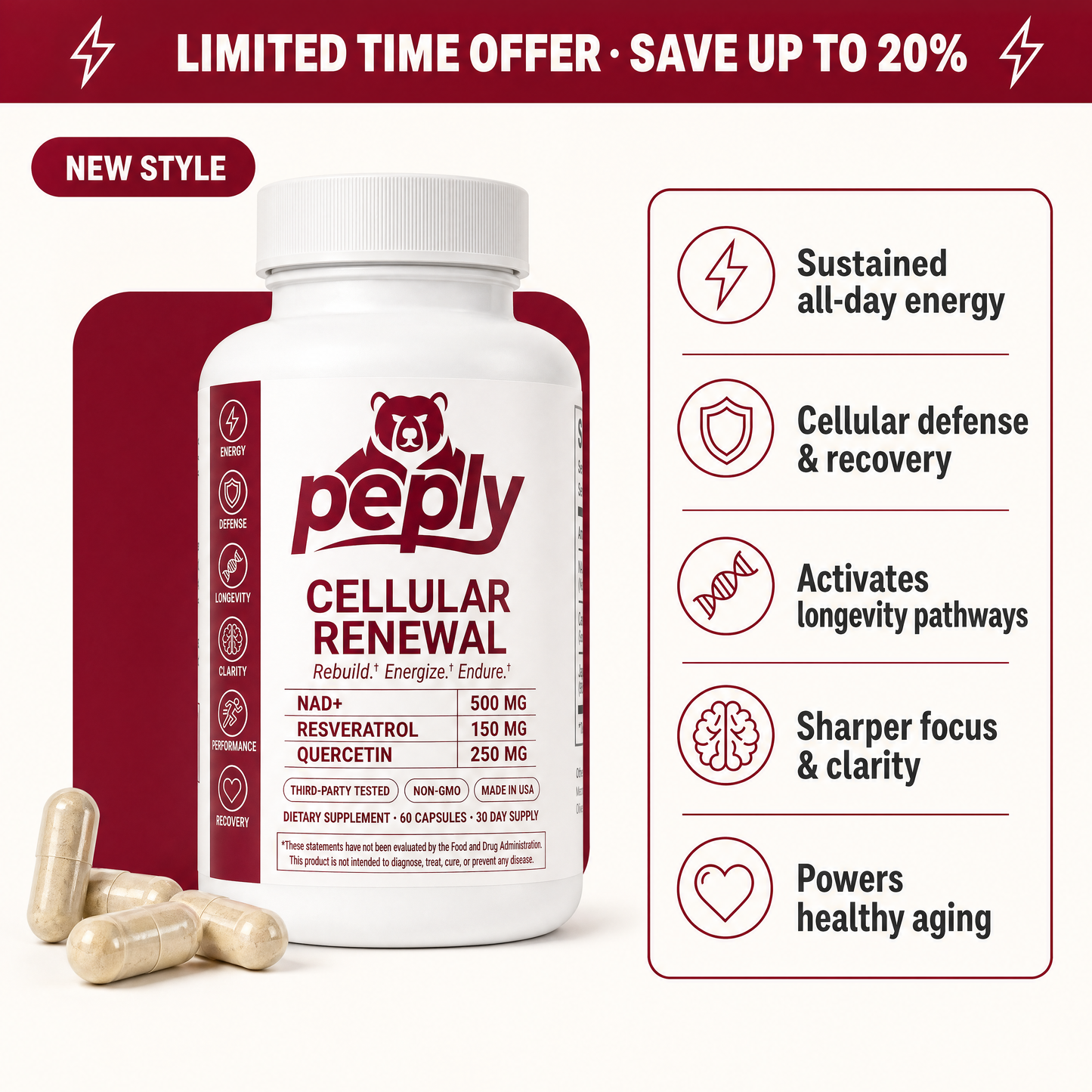 Peply Cellular Renewal Daily Capsules